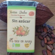 Tableta sin azúcar 80% cacao con naranja